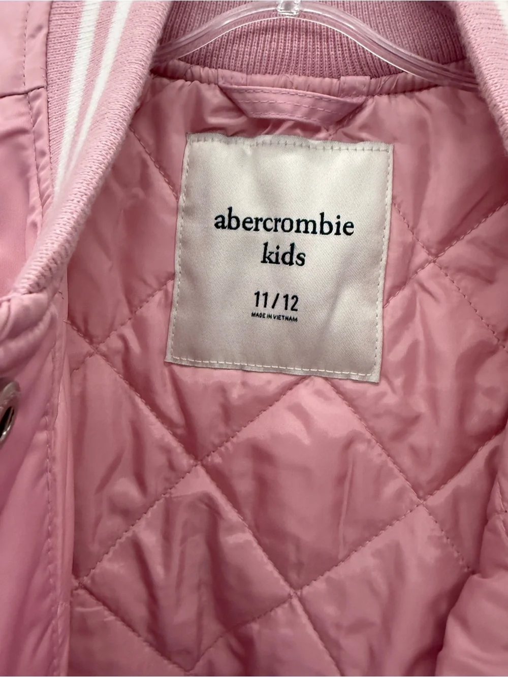 abercrombie kids Pink New York Bomber Jacket